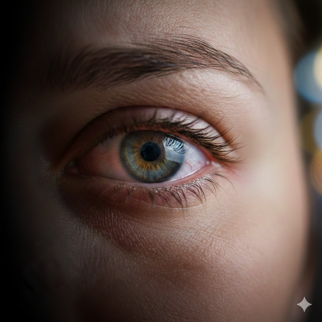 Close-up of human eye - cornea treatment